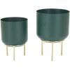 Mauro Ferretti Porte-fleurs Grent Set 2 pcs. Ø 20x29-16x24 cm vert or