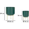Mauro Ferretti Porte-fleurs Grent Set 2 pcs. Ø 20x29-16x24 cm vert or
