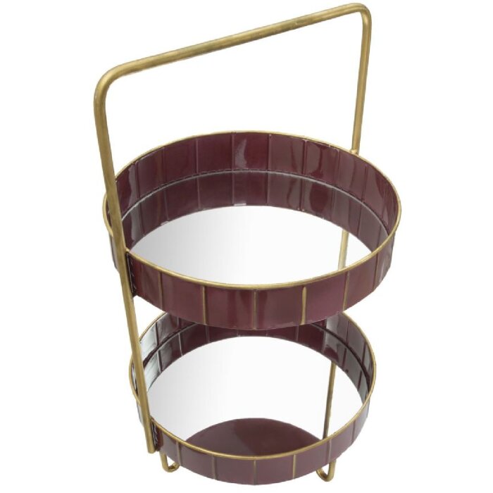 Mauro Ferretti étagère décorative Double Glam Ø 36,5x34,5x56,5 cm bordeaux or