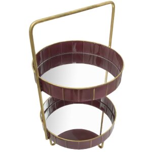 Mauro Ferretti étagère décorative Double Glam Ø 36,5x34,5x56,5 cm bordeaux or