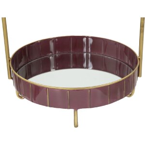 Mauro Ferretti étagère décorative Double Glam Ø 36,5x34,5x56,5 cm bordeaux or