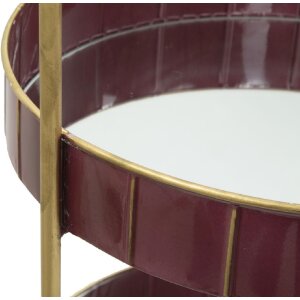 Mauro Ferretti étagère décorative Double Glam Ø 36,5x34,5x56,5 cm bordeaux or