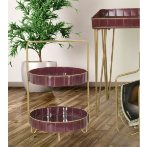 Mauro Ferretti étagère décorative Double Glam Ø 36,5x34,5x56,5 cm bordeaux or