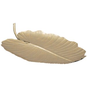 Mauro Ferretti coupe décorative feuille 23x2x35,5 cm or