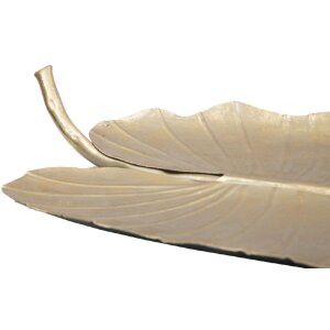 Mauro Ferretti coupe décorative feuille 23x2x35,5 cm or