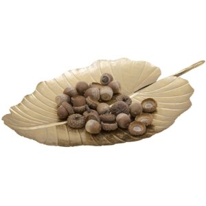 Mauro Ferretti coupe décorative feuille 23x2x35,5 cm or