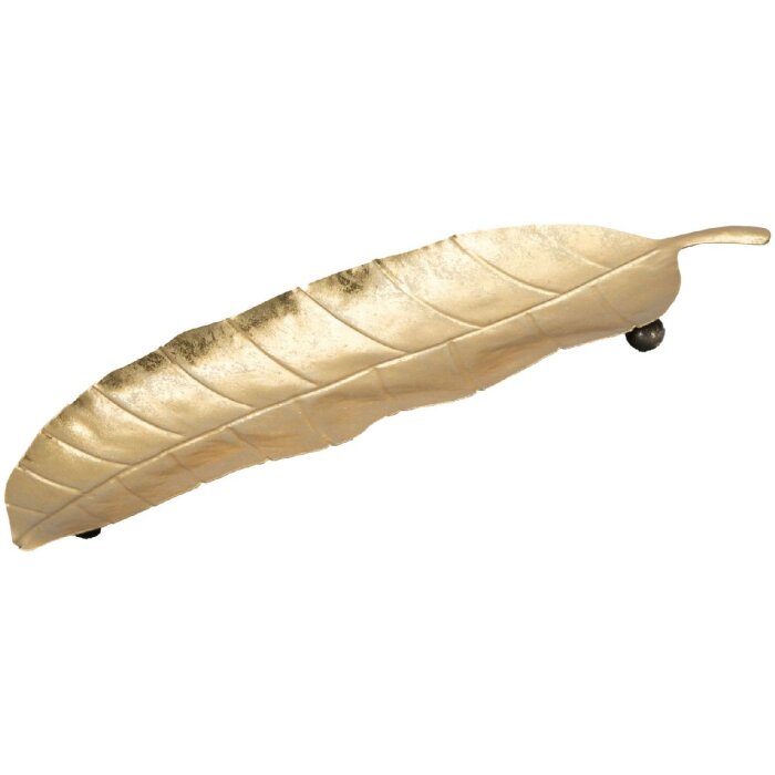 Mauro Ferretti Coupe décorative feuille longue 38x3x11 cm or