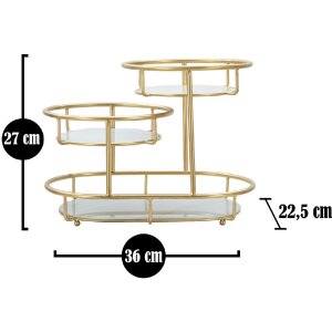 Mauro Ferretti coupe décorative 3 niveaux 36x22,5x27 cm or
