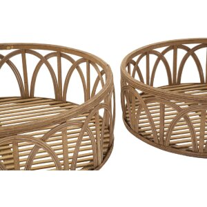 Mauro Ferretti Set de plateaux Fuji 3 pièces Ø 50x16-40x14-30x12 cm brun