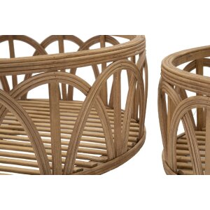 Mauro Ferretti Set de plateaux Fuji 3 pièces Ø 50x16-40x14-30x12 cm brun
