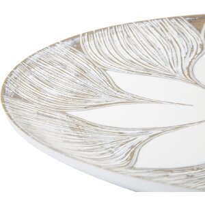 Mauro Ferretti Plateau décoratif Atene Polyresin White Wash Ø 35,5x4,4 cm Boho Chic