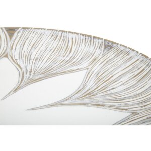 Mauro Ferretti Plateau décoratif Atene Polyresin White Wash Ø 35,5x4,4 cm Boho Chic