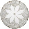 Mauro Ferretti Plateau décoratif Atene Polyresin White Wash Ø 35,5x4,4 cm Boho Chic