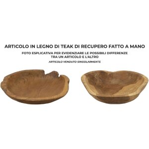 Mauro Ferretti Coupe décorative Wahan 43x38x7 cm brun