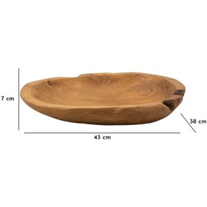 Mauro Ferretti Coupe décorative Wahan 43x38x7 cm brun