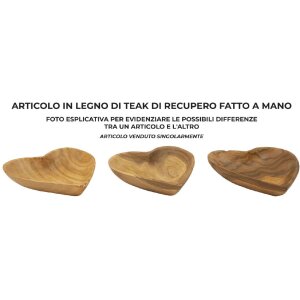 Mauro Ferretti Coupe décorative Kiha en forme de cœur 15x17x3,5 cm brun