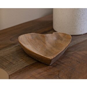 Mauro Ferretti Coupe décorative Kiha en forme de cœur 15x17x3,5 cm brun