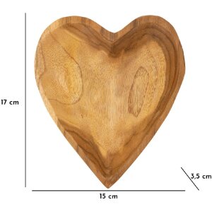 Mauro Ferretti Coupe décorative Kiha en forme de cœur 15x17x3,5 cm brun