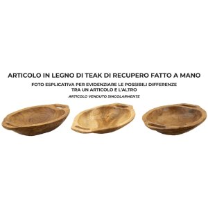Mauro Ferretti Coupe décorative Wan 37x26,5x7 cm brun
