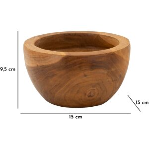 Tray Erusi Simple Teak Ø 15x9,5 cm Marron Teck recyclé fait main