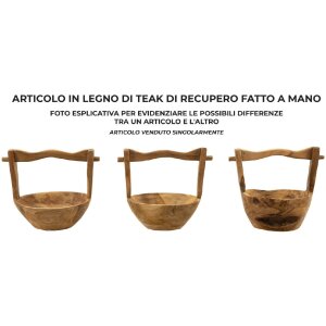 Mauro Ferretti Coupe décorative Timbo forme corbeille 32x25x27 cm brun