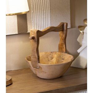 Mauro Ferretti Coupe décorative Timbo forme corbeille 32x25x27 cm brun