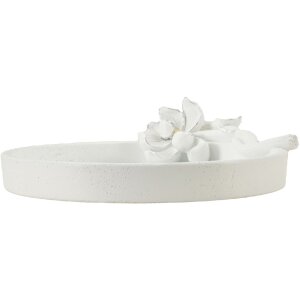 Mauro Ferretti Coupe décorative Magnolia 24x21x6 cm blanc