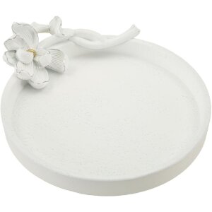 Mauro Ferretti Coupe décorative Magnolia 24x21x6 cm blanc