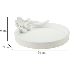 Mauro Ferretti Coupe décorative Magnolia 24x21x6 cm blanc
