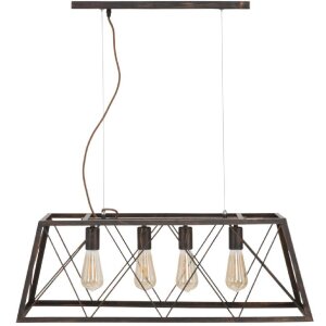 Mauro Ferretti plafonnier industriel 78x30x26,5 cm foncé