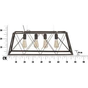 Mauro Ferretti plafonnier industriel 78x30x26,5 cm foncé