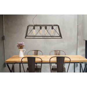 Mauro Ferretti plafonnier industriel 78x30x26,5 cm foncé