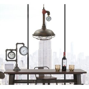 Mauro Ferretti plafonnier Manhattan rond E27 Ø 26x36 cm foncé