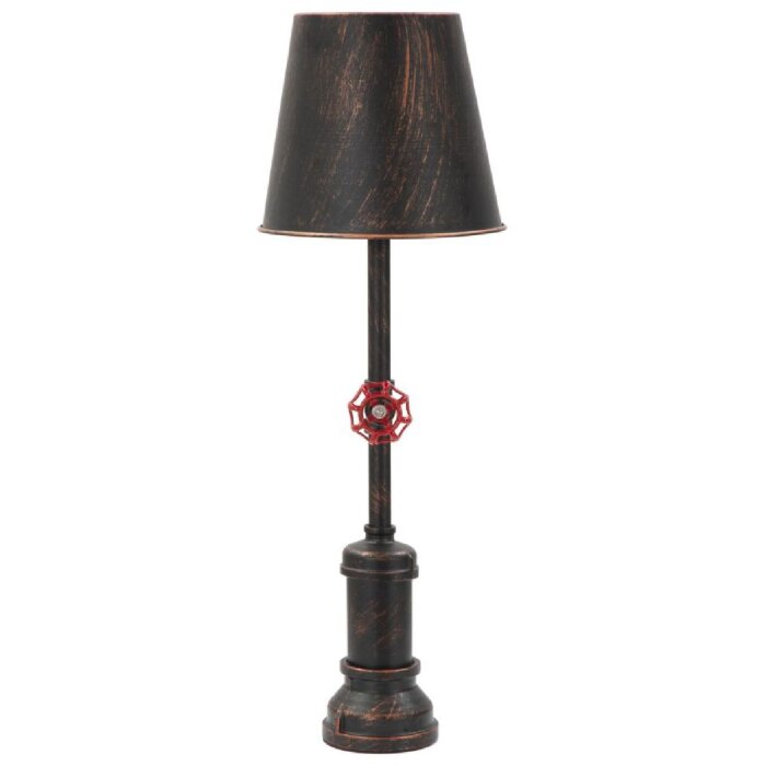 Mauro Ferretti lampe de table Manhattan simple E27 Ø 21x64 cm noir cuivre