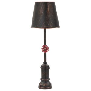 Mauro Ferretti lampe de table Manhattan simple E27 Ø 21x64 cm noir cuivre