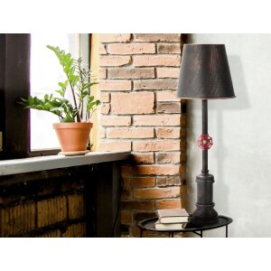 Mauro Ferretti lampe de table Manhattan simple E27 Ø 21x64 cm noir cuivre
