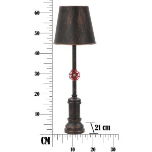 Mauro Ferretti lampe de table Manhattan simple E27 Ø 21x64 cm noir cuivre