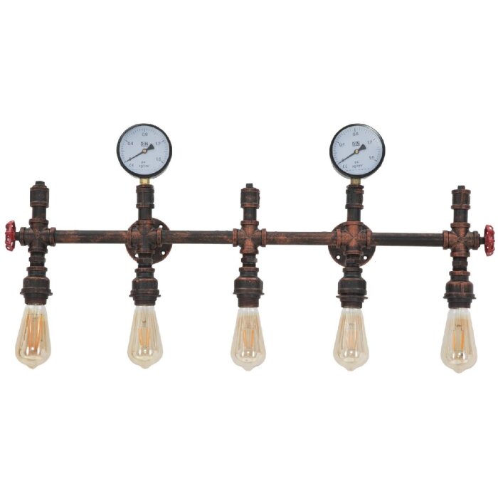 Mauro Ferretti Applique industrielle 5 flammes E27 86x9x32 cm noir