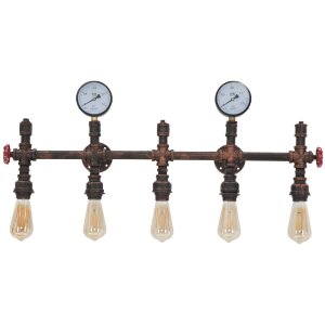 Mauro Ferretti Applique industrielle 5 flammes E27 86x9x32 cm noir