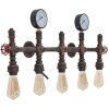Mauro Ferretti Applique industrielle 5 flammes E27 86x9x32 cm noir