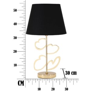 Mauro Ferretti lampe de table Glam Harts E27 Ø 30x54,5 cm noir or