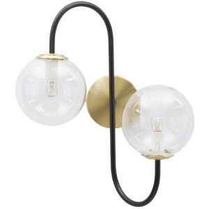 Mauro Ferretti applique 2 flammes E14 36x24x45 cm or noir