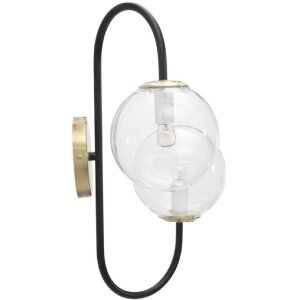 Mauro Ferretti applique 2 flammes E14 36x24x45 cm or noir