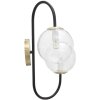 Mauro Ferretti applique 2 flammes E14 36x24x45 cm or noir