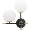 Mauro Ferretti Applique Darky double E14 30x17x35 cm or blanc noir