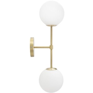Mauro Ferretti Applique Glamy double E14 15x21x55 cm or blanc