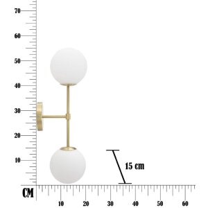 Mauro Ferretti Applique Glamy double E14 15x21x55 cm or blanc