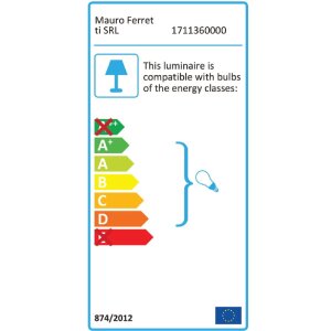 Mauro Ferretti Applique Glamy Ablegen E14 24x20x52 cm or blanc