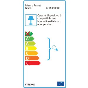 Mauro Ferretti Applique Glamy Ablegen E14 24x20x52 cm or blanc