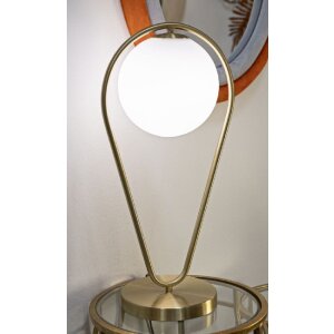 Mauro Ferretti lampe de table Glamy Ablegen E14 25x18x50 cm or blanc